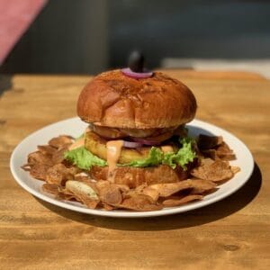 Burger homemade fresh good food french fries